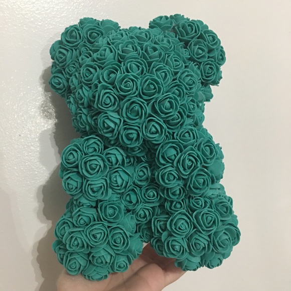 Turquoise Rose Bear - Picture 2 of 7